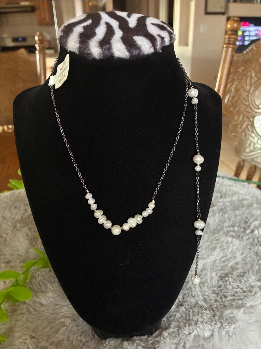 Delicate Pearl Station Silver-Tone Necklace - White Pearls